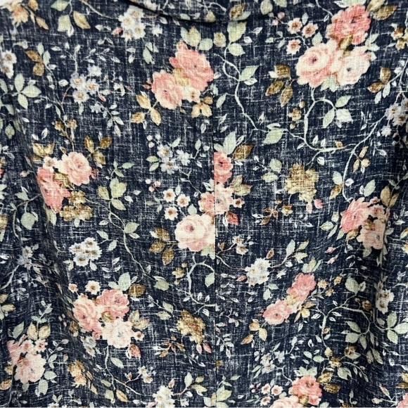 Anthropologie daughters of liberation Women's Navy pink floral cropped blazer - Picture 7 of 8